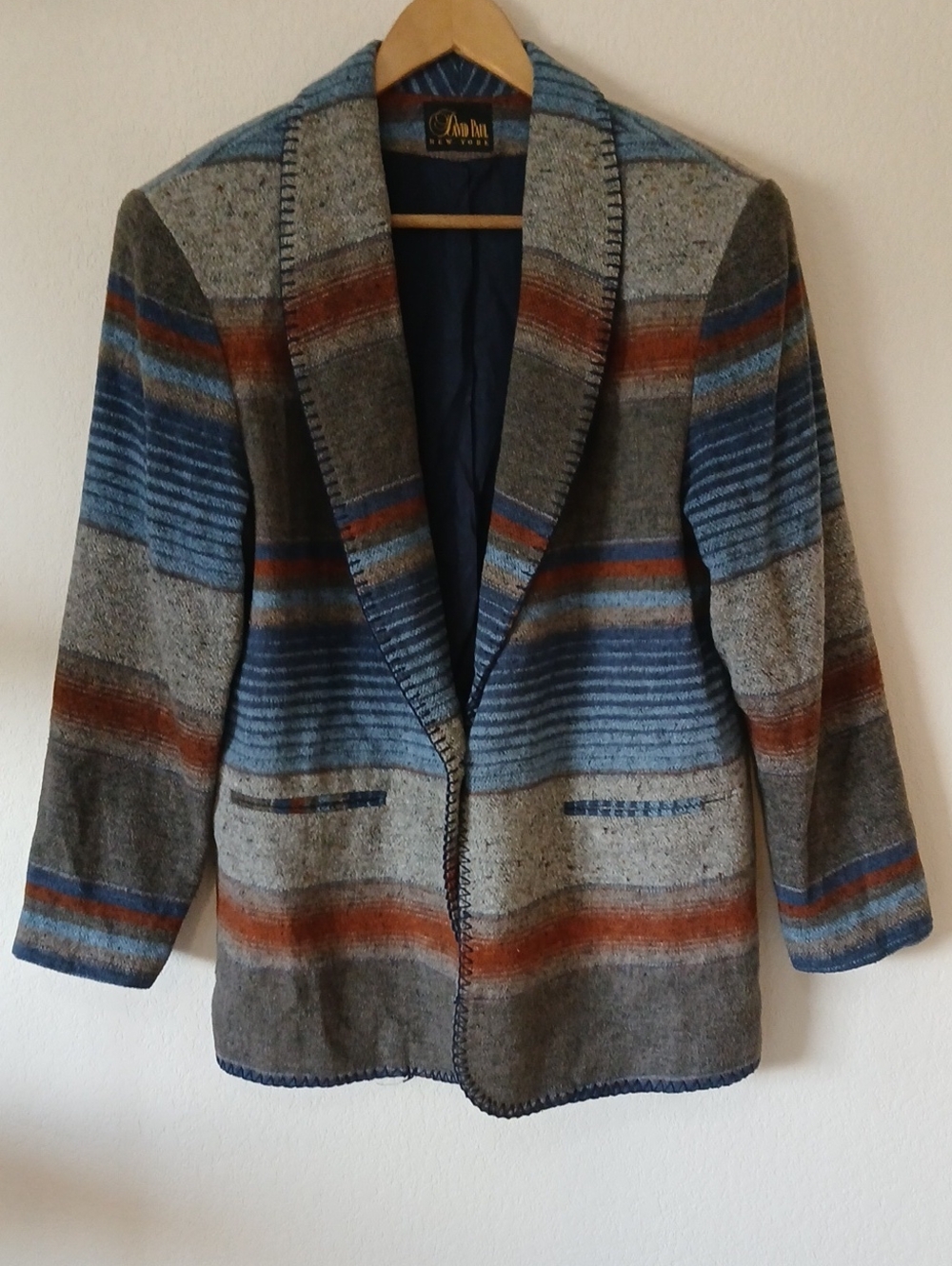 Vintage David Paul New York southwestern striped blazer 80s